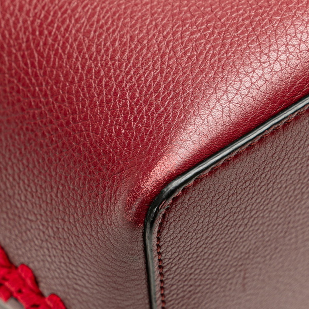 VALENTINO Shoulder Bag Bordeaux Multicolor Leather - Picture 4 of 8